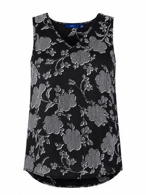 APT. 9 | Black/White Floral Sleeveless Blouse Tank Top Office Career | Size: M